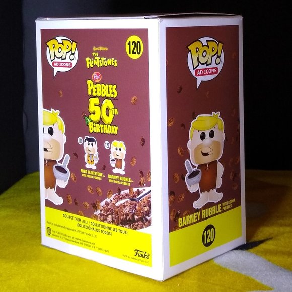 Barney Rubble Cocoa Pebbles Ad Icons Flintstones Funko Pop 120 NIB - Picture 2 of 4